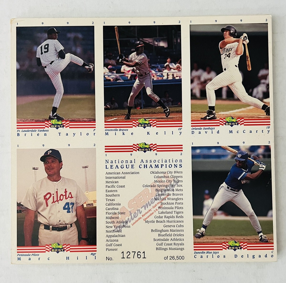 molten4管チアホーン1992 ナビスコカップステッカーつき 1992 Classic Best Promo Card Uncut Sheet National