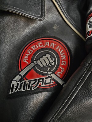 Vintage Impaq American Kung Fu Dragon Black Hip Hop Leather Jacket