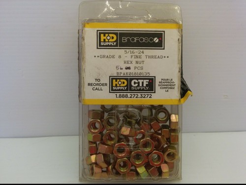 HD SUPPLY BRAFASCO GRADE 8 FINE THREAD HEX NUTS, 5/16-24, QTY OF 56 ...