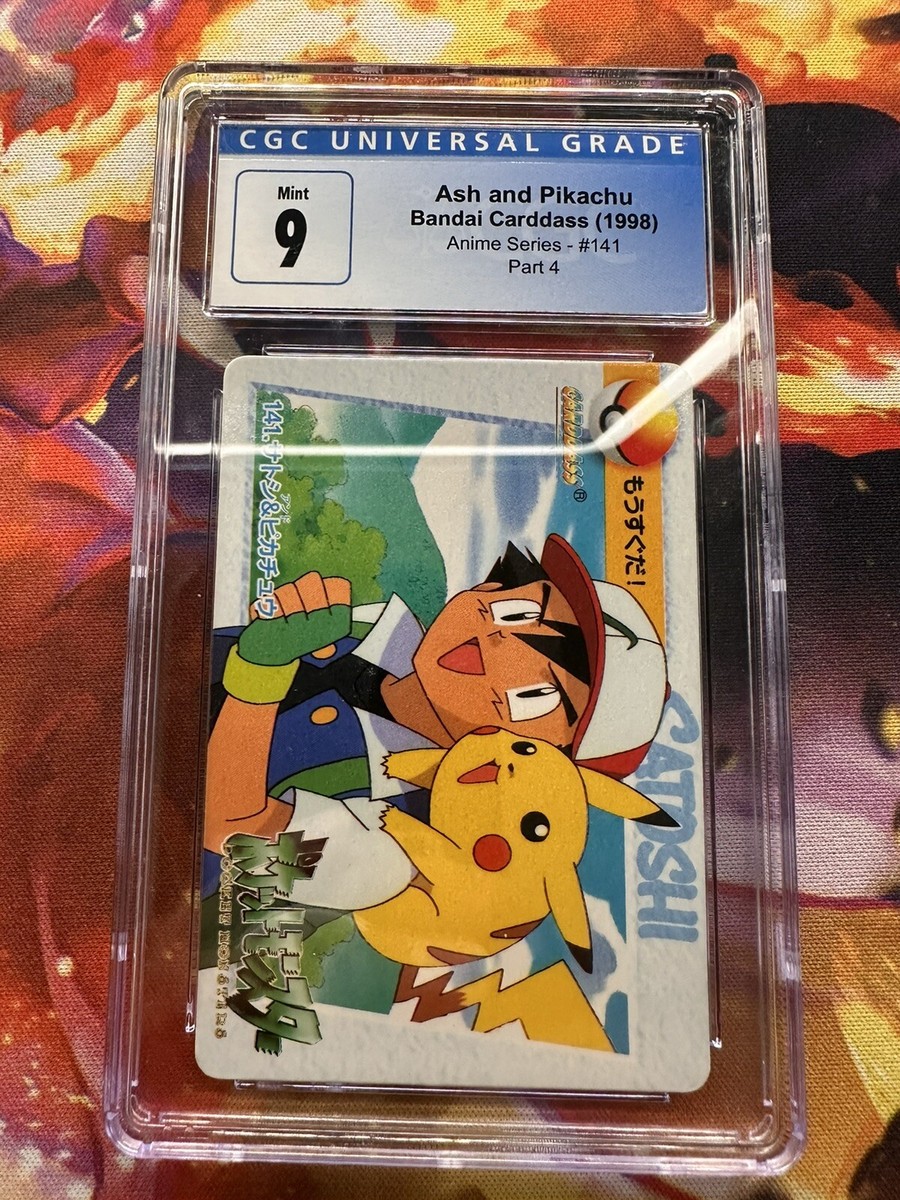 Ash And Pikachu Bandai Carddass 1998 Graded Anime Series #141