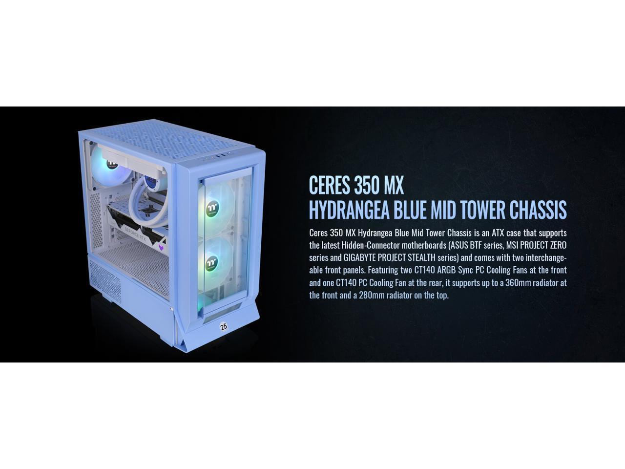 Корпус Thermaltake Ceres 350 MX Hydrangea Blue Mid Tower ATX 3 предустановленных ARGB