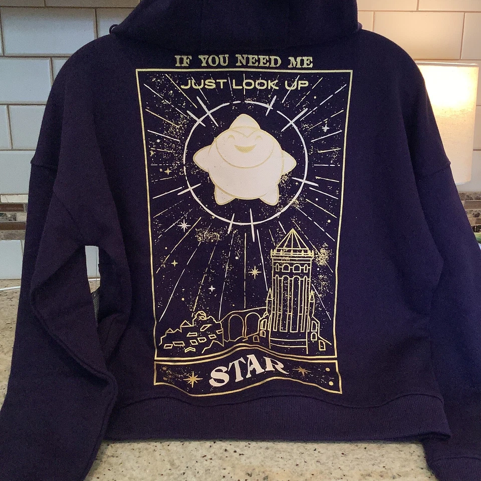 WISH DISNEY 2023 MOVIE PURPLE HOODIE PULLOVER SWEATSHIRT XS NEW WITH TAGS - Image 3 of 4