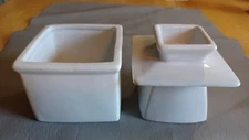 Butter Bell Square Crock by Fox Run – White Porcelain Butter Keeper – Preowned