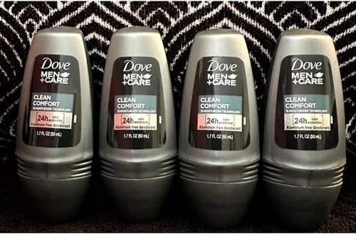 4pz DOVE CLEAN COMFORT MEN + CARE 24H ODORE ALLUMINIO FREE ROLL ON DEODORANTE 1,7oz