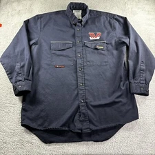 Radians FR Welding Shirt Mens XL Navy VolCore Long Sleeve Button Down CAT 2