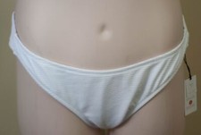 Shade  Shore Ladies Solid White Cheeky Bikini Bottoms Swimwear Size L 12-14 