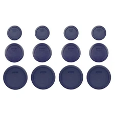 Pyrex (4) 7200-PC (4) 7201-PC (4) 7202-PC Blue Plastic Storage Lid Cover Set 4PK