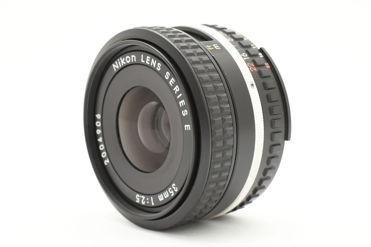 美品 NIKON AI-S SERIES E 35mm F2.5 M348 Nikon Ai-s Series E 35mm f/2.5 Wide Angle MF Lens with Hood