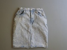 Vintage 80s Size 6 Mini Skirt Waist Measure 23 Light Acid Wash Denim Jean Tiny