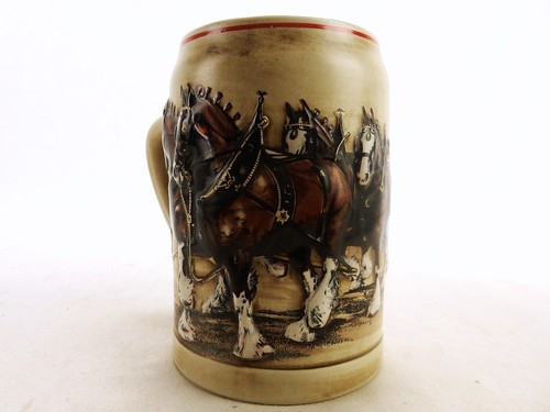 1987 Budweiser Porcelain Stein, "World Famous Clydesdales", Ceramarte, Brazil - Picture 7 of 9
