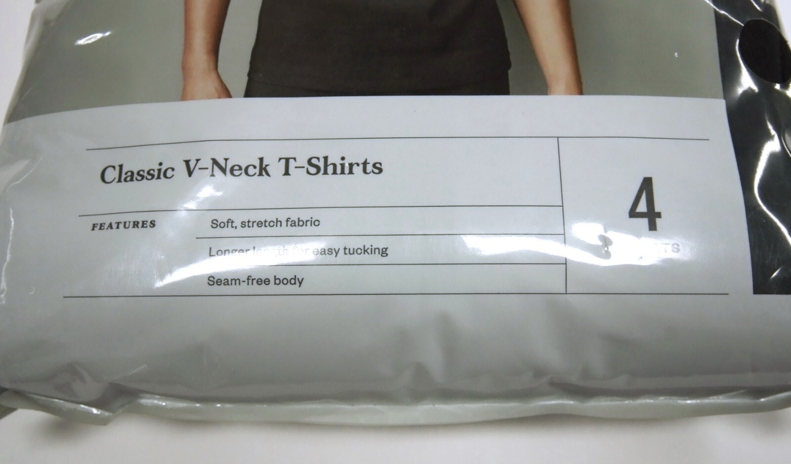 Goodfellow & Co 4 Pack Classic VNeck TShirts Black SeamFree Men's