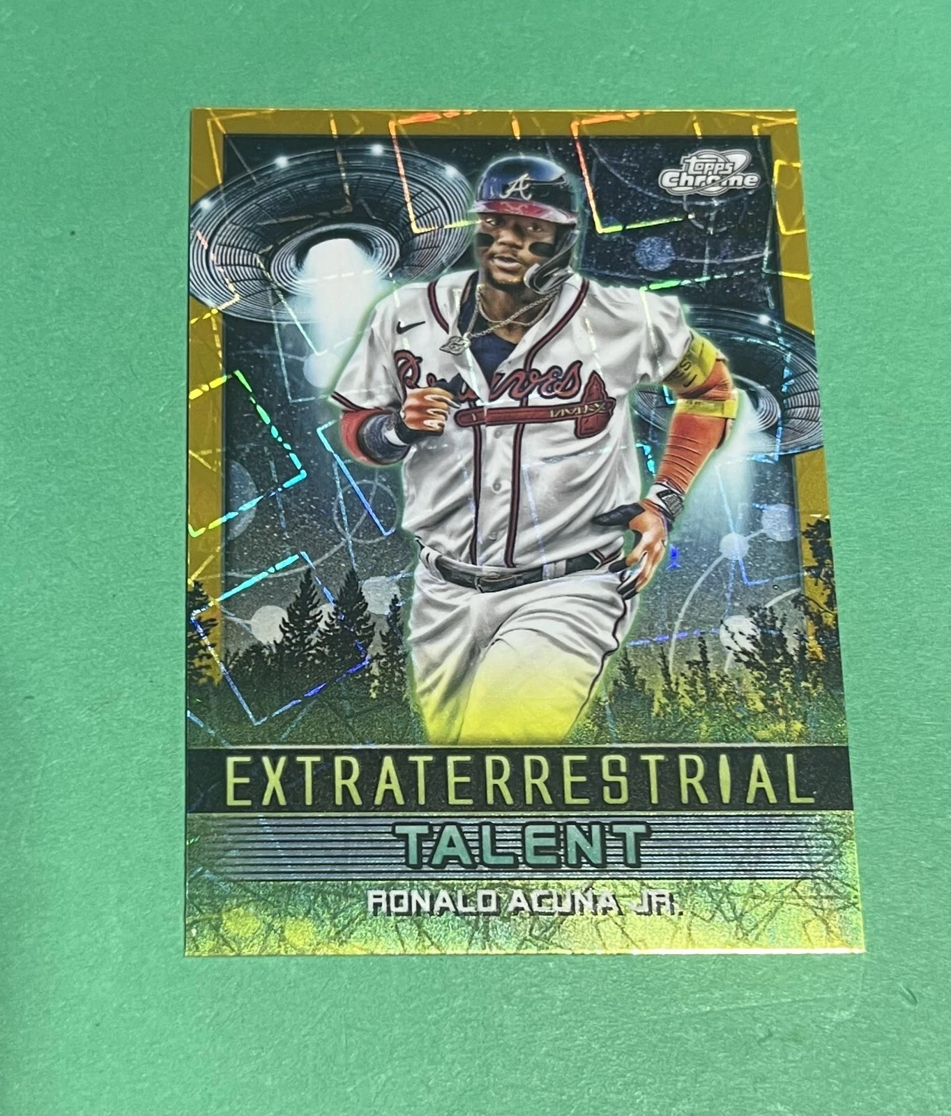 2024 TOPPS COSMIC CHROME RONALD ACUNA JR EXTRATERRESTRIAL GOLD REFRACTOR /50