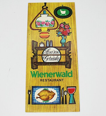 Vintage Menu WIENERWALD RESTAURANT Vienna Railraod Station 11.5'' x 5'' c1969