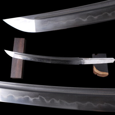 Clay Tempered Folded 1095 Steel Naked Bare Sharp Blade for Japanese Tanto Sword