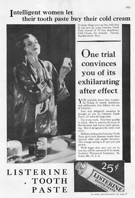 1929 Listerine Tooth Paste Vintage Print Ad Intelligent Women