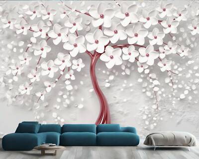 3D Abstrakt Blumen Baum Moderne Tapete Wandbild Abnehmbar Abziehbar Abziehen & Kleben