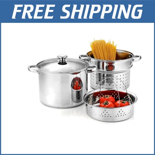 Durable 4-Piece Stainless Steel Multipots with Induction Compatibility