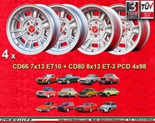 4 Cerchi Fiat Cromodora 2 CD66 7x13 + 2 CD80 8x13 Wheels Felgen llantas jantes