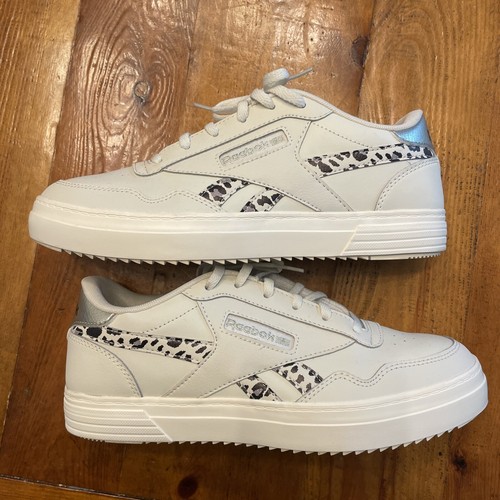 Reebok Club Memt Bold White Cheetah Leopard Shoes Lace Up Sneaker  Women\u0026#039;s 9.5 | eBay
