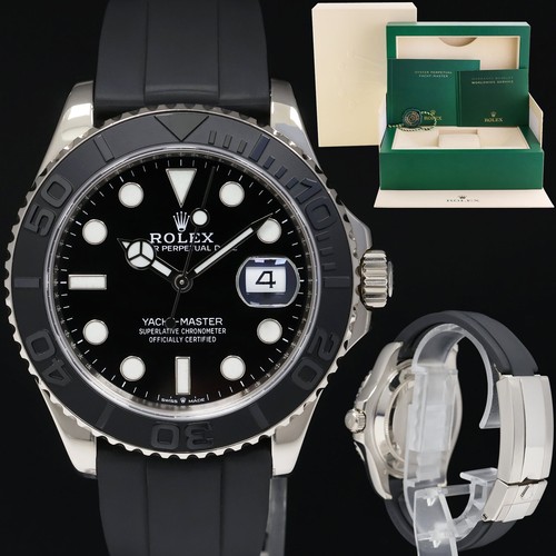 MINT 2023 Rolex Yacht-Master 226659 White Gold 42mm Oysterflex Rubber Watch Box
