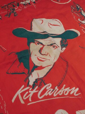 VINTAGE 1950'S KIT CARSON FAN CLUB BANDANA 