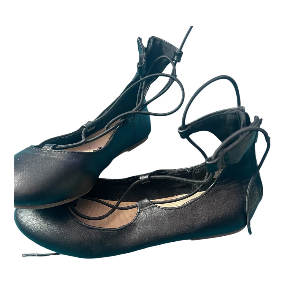 Sapatilhas de balé Baby Gap couro sintético preto tamanho 1 bom estado - Imagem 2 de 4