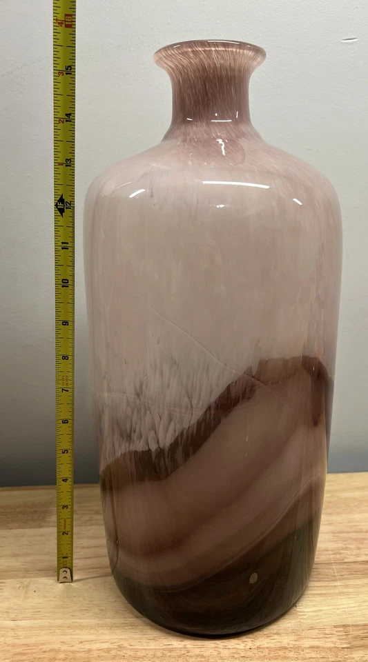 Pier 1 Imports Vase Blown Glass Pink Brown Purple Large 16” Tall - Bild 2 von 4