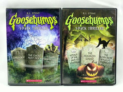 Vintage Goosebumps DVDs 3 Pack Scarecrow CHILLOGY Headless Ghost Scholastic VGUC