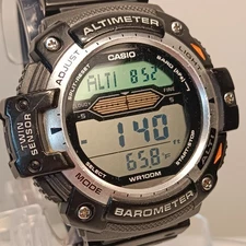CASIO 3202 Digital Altimeter Barometer Thermometer SGW-300H World Time Twin Sen.