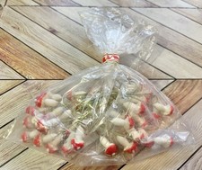 Vintage Sealed Pk Mushrooms Red White Toadstool Christmas Ornament picks Ties