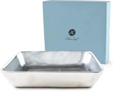 Classic Napkin Holder Box Heavy Cast Aluminum Cocktail Size Square Napkins 6 Inc