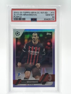 Topps 2022-23 UEFA 1st Ed Zlatan Ibrahimovic #11 Purple Foil /30