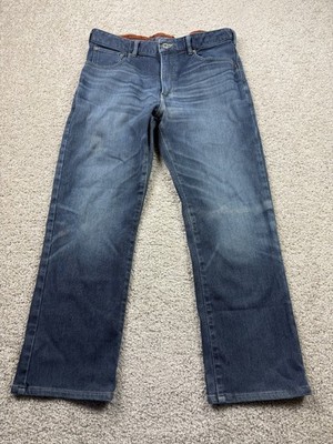 Edwin Jersey Jeans Men's Large Fits 34x28 Blue Lined Japanese Denim Strech ER003