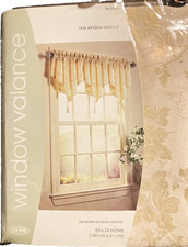 Jacquard Window Valance 2 Pks 55 X 24" 140 X 61 cm,New in pkg Beige PET RESCUE