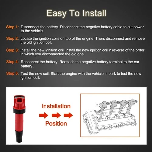 4x Bobina de encendido UF611 de alto rendimiento + bujía para 09-10 Kia Optima L4 2,4 L - Imagen 7 de 22