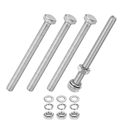 Vis pour boulons à tête hexagonale 4 pièces M5x60mm avec écrous et rondelles - Photo 1/4