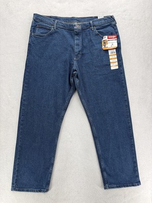 Wrangler Five Star Heritage Jeans Mens 40x30 Blue Relaxed Fit Stretch Denim Work