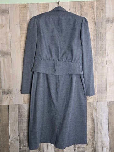 Vintage 60s Womens Suit Set Gray Chambray Western Career USA Union Made Small 34 - Picture 6 of 24