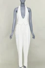 ALEXANDRE VAUTHIER COUTURE off white crepe halter neck waistcoat jumpsuit XS