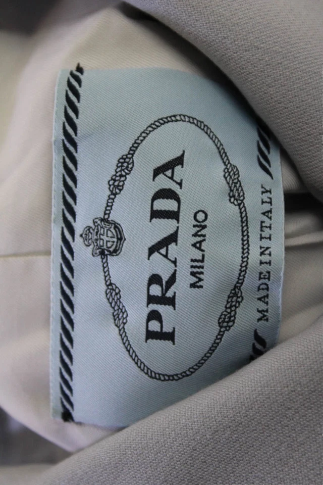 Prada женщин кнопка спереди с воротником длинное пальто синий шерсти размер итальянский 44 - Изображение 4 из 4