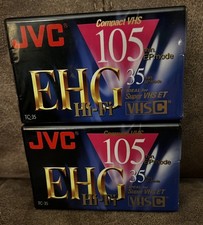 Lot of 2 JVC 105 Minute VHS-C Compact Video Tape Cassette TC-35 EHG Sealed NEW