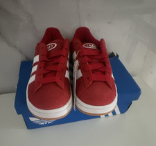 adidas Campus 00s Unisex Kids Sneaker Red Suede Low Top Lace Up Sz 2 NIB