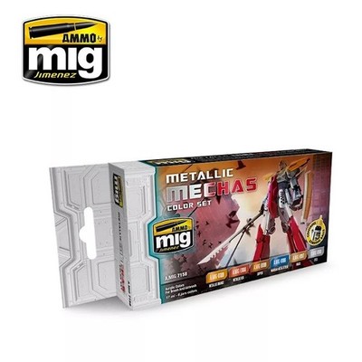 Ammo MIG 7158 - Acryl Farbe Set (6x 17ml) - Metallic Mechas Color Set