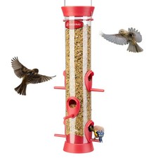 Tube Bird Feeders for Outdoors Hanging, Wild Bird Feeder with 6 Feeding Ports...