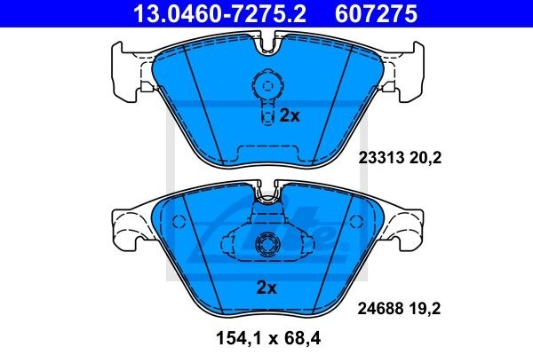 Fits ATE 13.0460-7275.2 Brake Pad Set, disc brake  ⭐UK Stock⭐