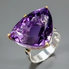 Jewellery 24 ct+ Natural Amethyst Ring 925 Sterling Silver Size 7.5 /R440619