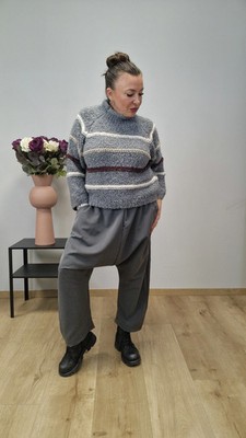 Kuscheliger Kurz Pullover Bella in Grau Größe 40 bis 48 - Onesize