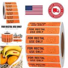 Fluorescent Red Rectal Use Only Stickers 1.5 Inch by 0.375 Inch 500 Labels Roll