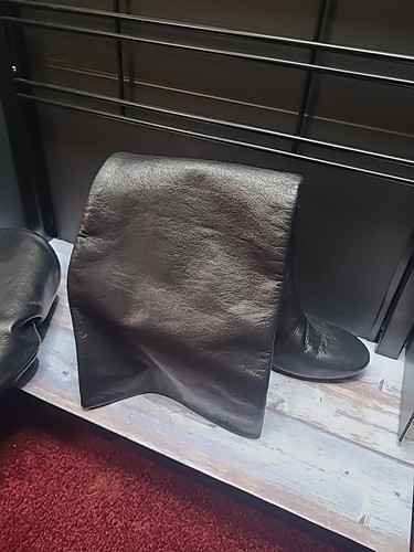 Stivali Tory Burch KIRA alti al ginocchio tacco a blocco scarpe equitazione stivaletti 8 logo oro - Foto 6 di 12