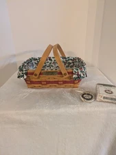 Longaberger Christmas Collection 1996 Ed. Holiday Cheer Bskt Liner tie on Prot!!